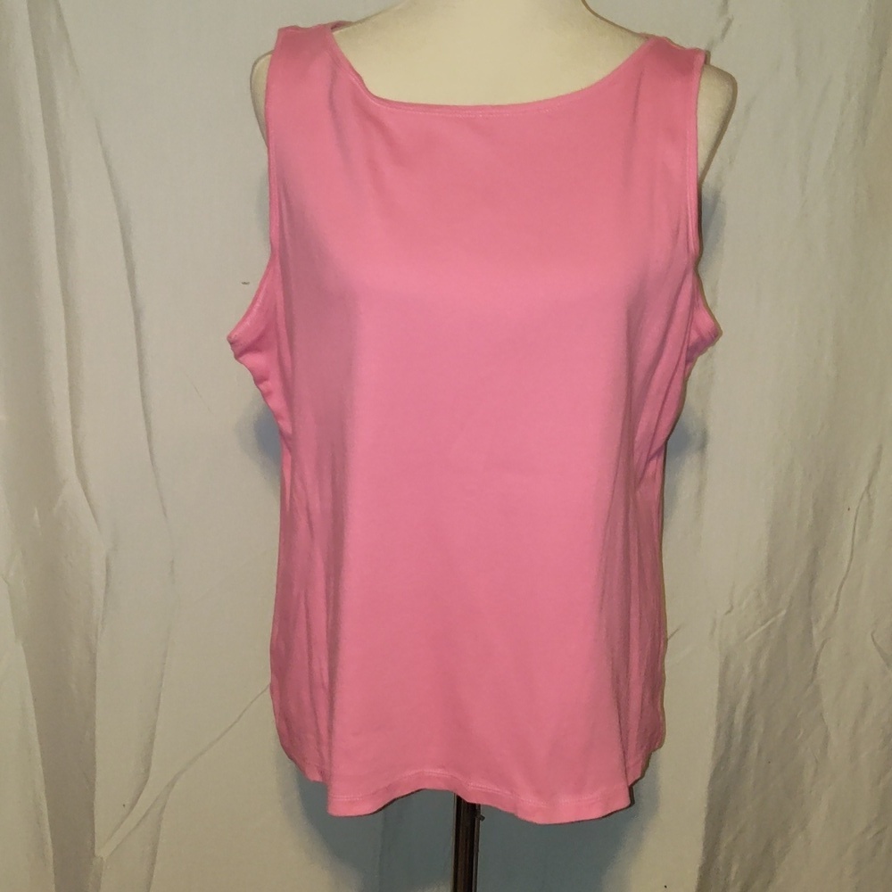 Talbots  Pink Tank Top Sleeveless Shirt 100% Cotton